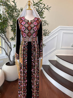 Black Velvet Stone Thobe