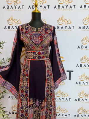 Elegant Purple Tatreez Thobe/ A