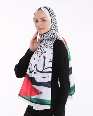 Palestinian flag kufya hijab-scarf cotton flex fabric #525