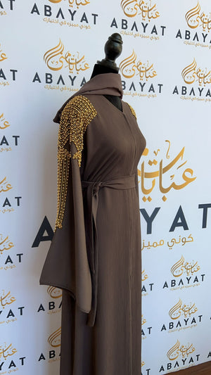 Dark Purple and Gold Abaya