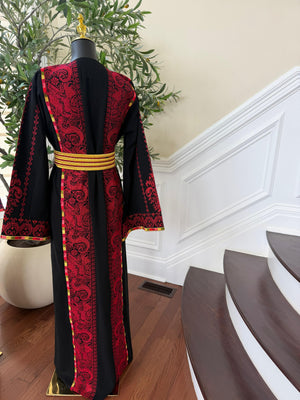Traditional Tatreez Red Embroidery Thobe