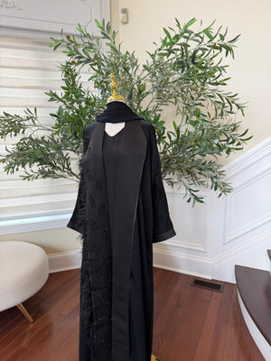 Black Crystal Beaded Abaya