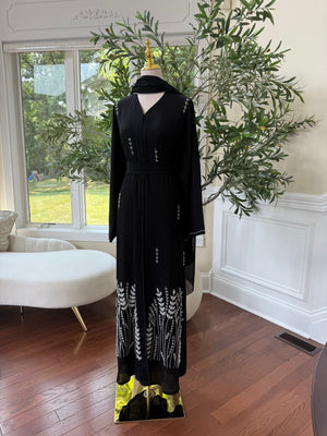 Black Floral Luxe Abaya