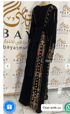 Black Velvet Stone Thobe #20541