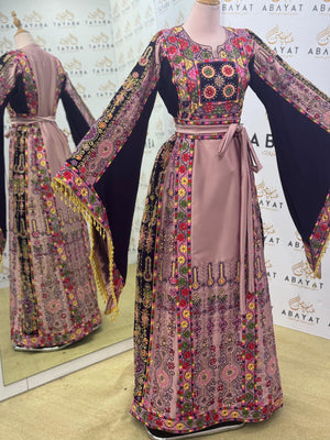 Heritage Bloom Palestinian Thobe – Pink Rose Edition