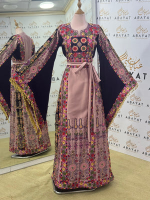 Heritage Bloom Palestinian Thobe – Pink Rose Edition