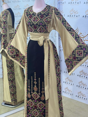 Golden Heritage Palestinian Thobe – Gold & Black