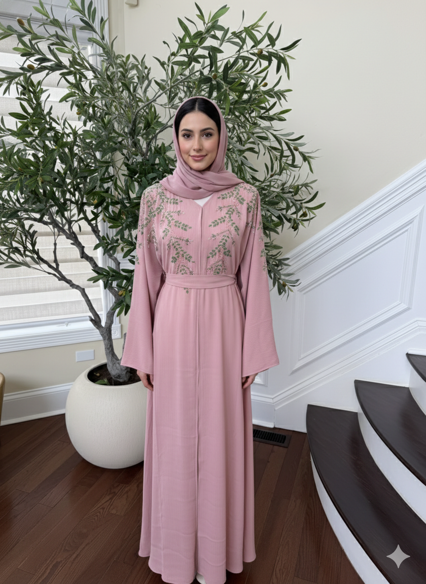 Pink Rose Elegance Abaya