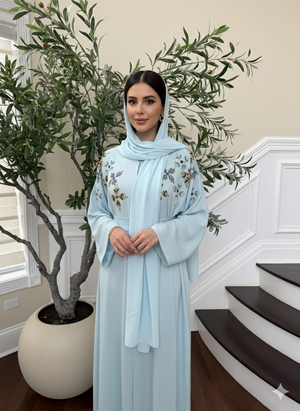 Ocean Breeze Beaded Abaya