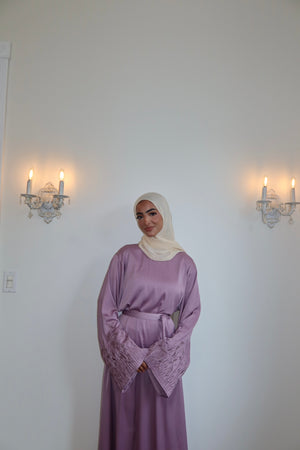 Pink Floral Sleeve Abaya