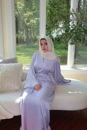 Purple Floral Sleeve Essence Abaya