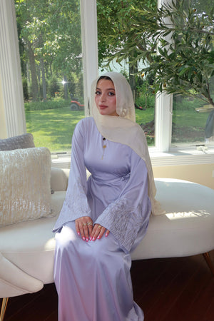 Purple Floral Sleeve Essence Abaya
