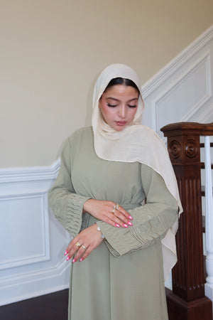 Olive Sleeve Kuffieya Abaya