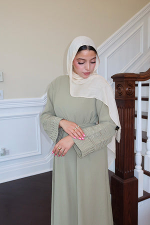 Olive Sleeve Kuffieya Abaya