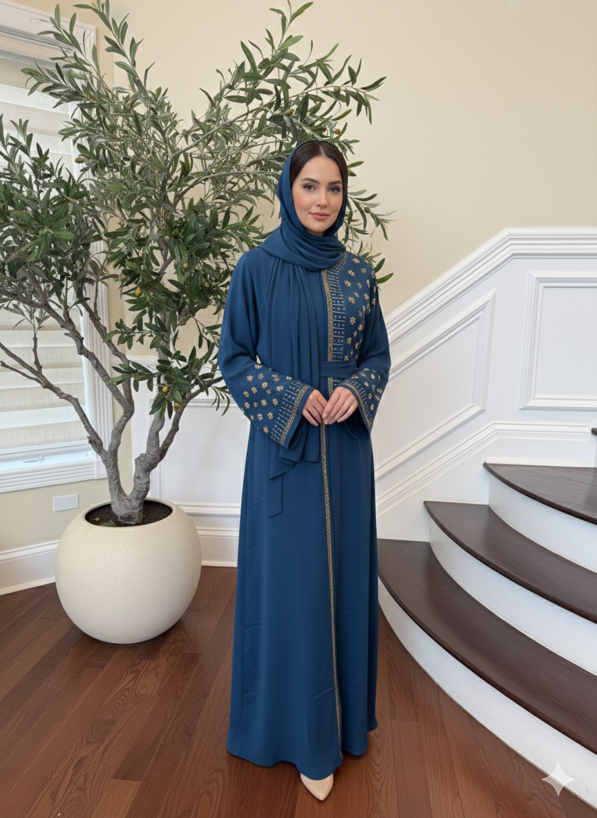 Golden Turquoise Nijma Abaya