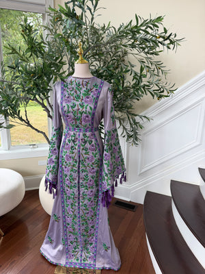 Purple satin thobe (scarf not included)