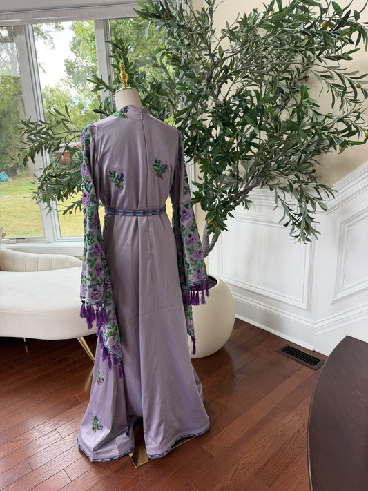 Purple satin thobe (scarf not included)