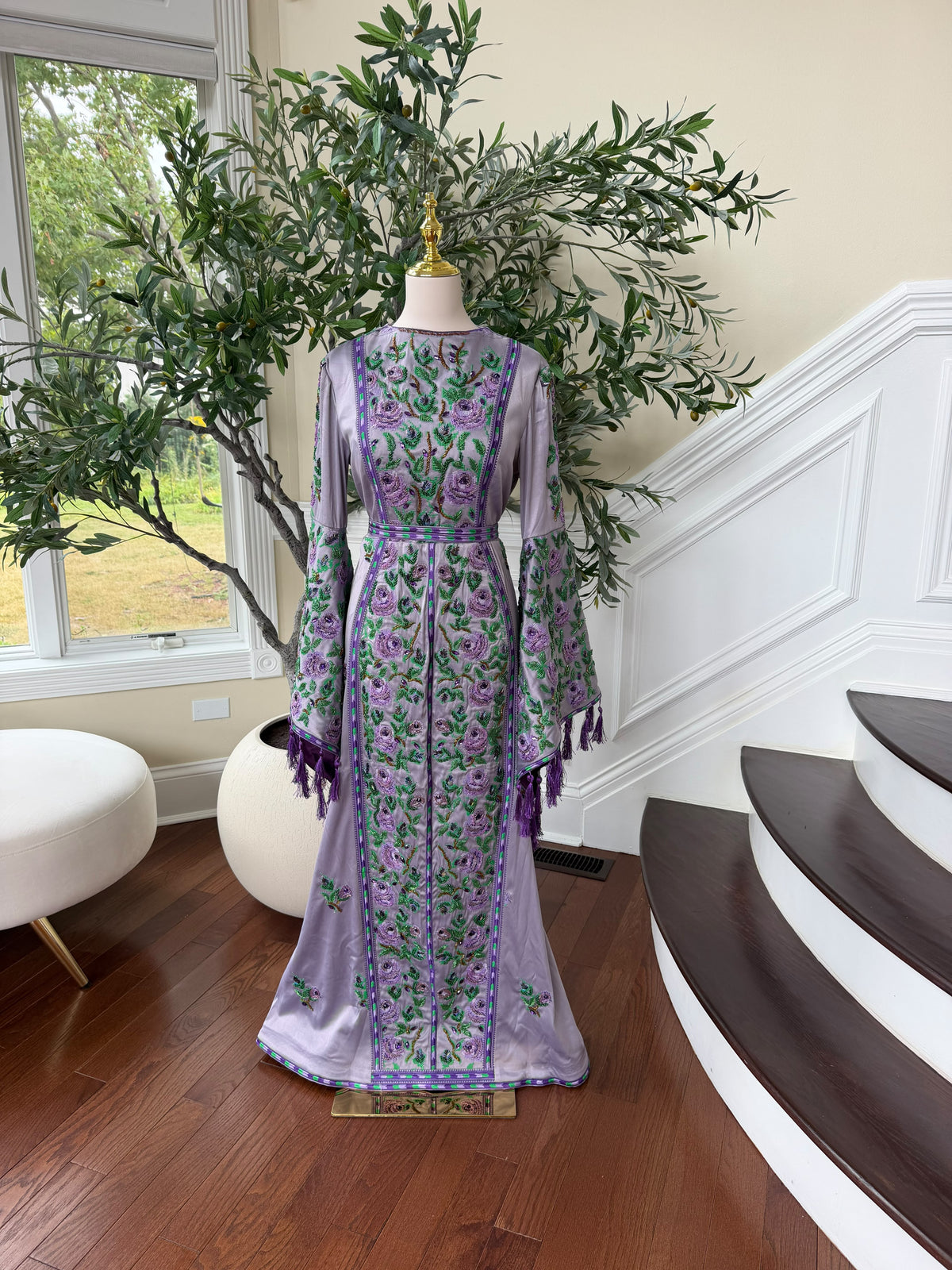 Purple satin thobe (scarf not included)