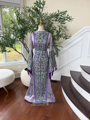 Purple satin thobe (scarf not included)
