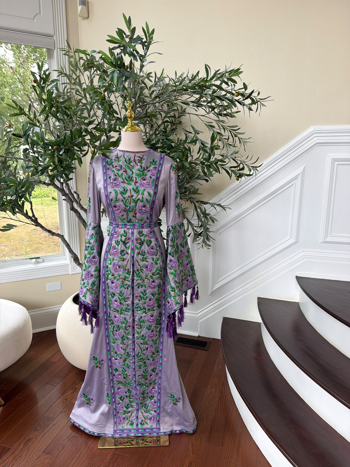 Purple satin thobe (scarf not included)