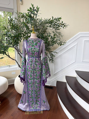 Purple satin thobe (scarf not included)