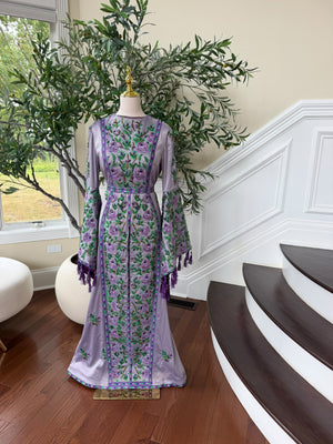Purple satin thobe (scarf not included)