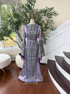Purple satin thobe (scarf not included)