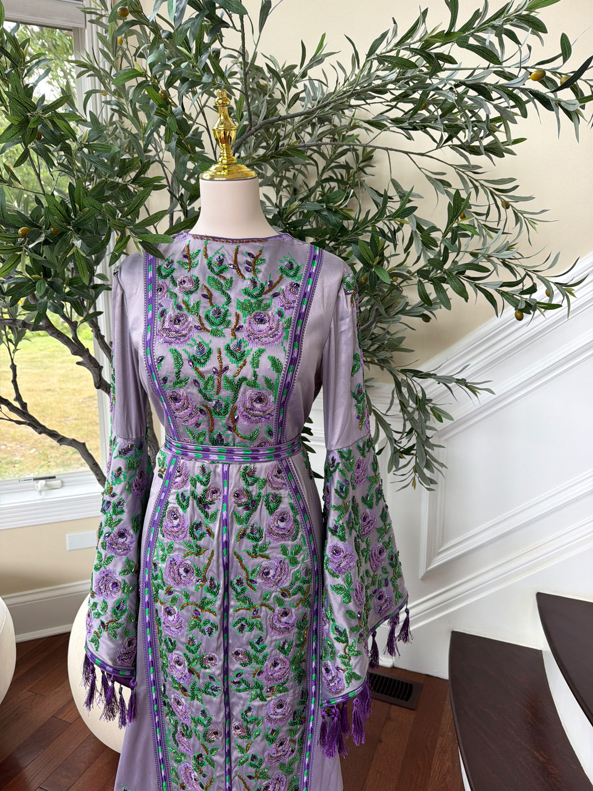 Purple satin thobe (scarf not included)