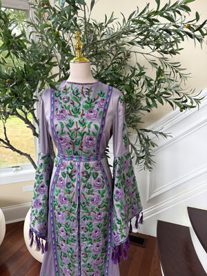 Purple satin thobe (scarf not included)