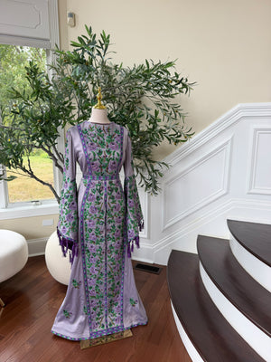 Purple satin thobe (scarf not included)
