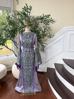 Purple satin thobe (scarf not included)
