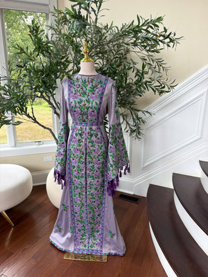 Purple satin thobe (scarf not included)