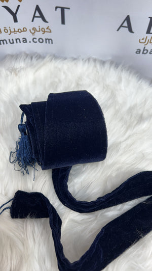 Gorgeous velvet Cashmere Belt navy blue