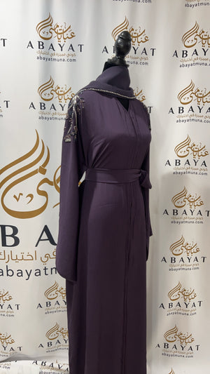 Purple Abaya with stone 9199327