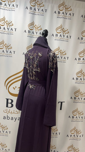 Purple Abaya with stone 9199327