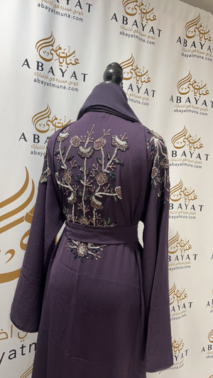 Purple Abaya with stone 9199327