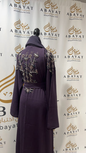 Purple Abaya with stone 9199327