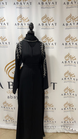 Elegant Black and Silver Abaya