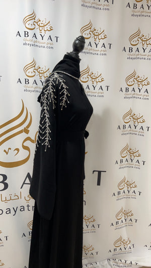 Elegant Black and Silver Abaya