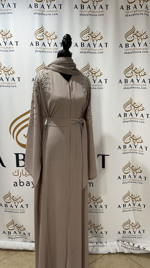 Cream Elegance  Abaya