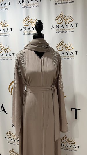 Cream Elegance  Abaya