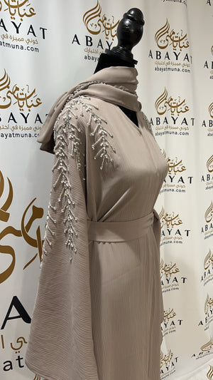 Cream Elegance  Abaya