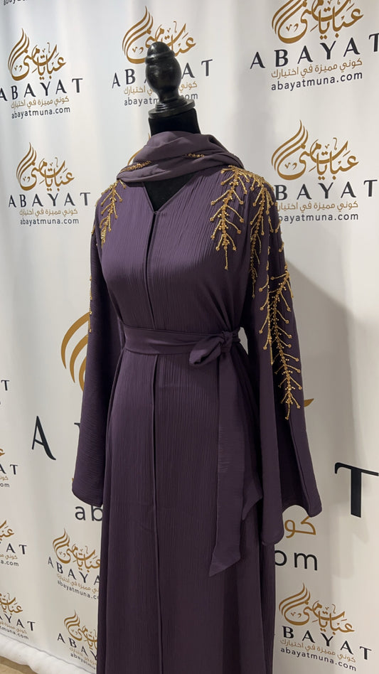 Floral Purple Abaya