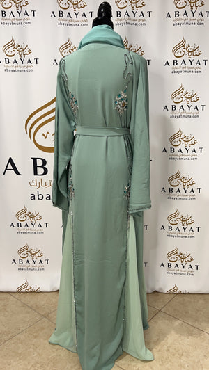 Beautiful green abaya two piece 9198387