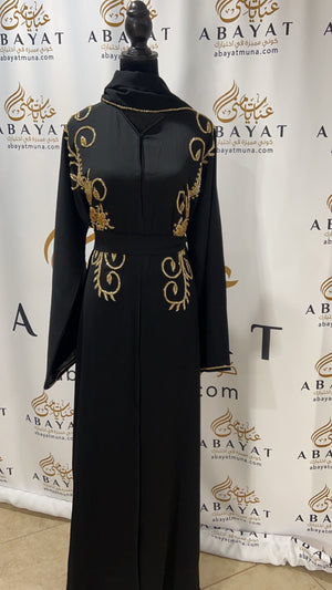 Golden Black Abaya