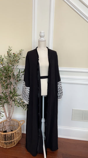 Open Abaya with Keffiyeh-inspired Design #123653