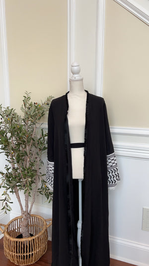 Open Abaya with Keffiyeh-inspired Design #123653