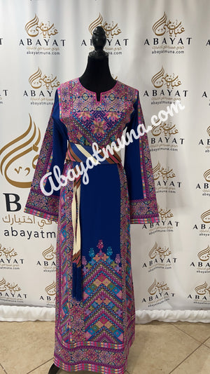 Blue Embroidery  thob 32190