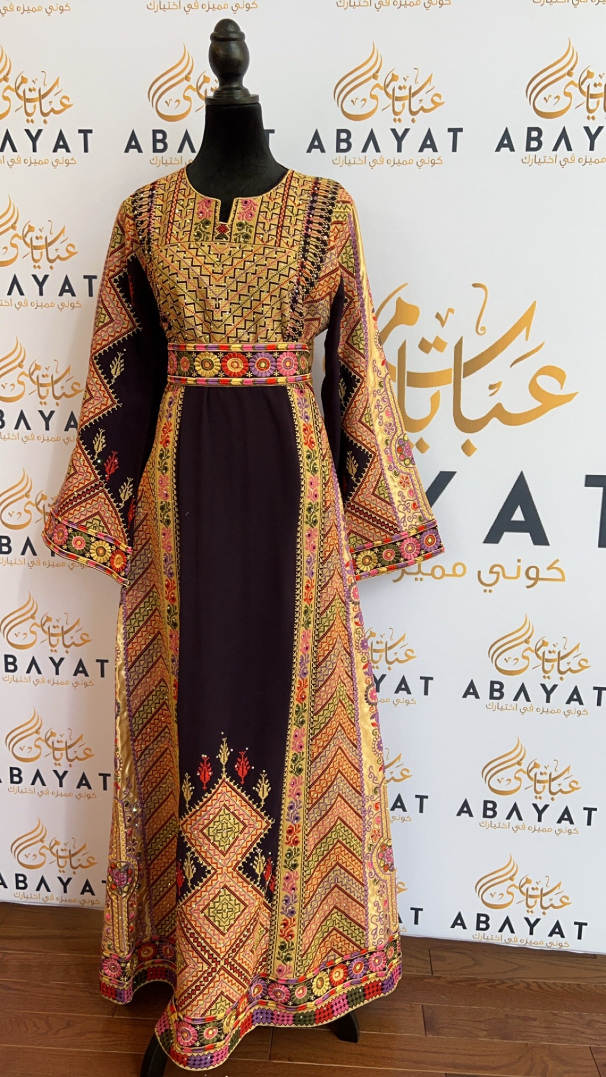 palestinian dress for women Palestinian Long Embroidered Thobe – ABAYATMUNA