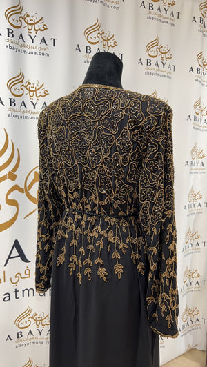 Beautiful Abaya black with stone two piece 9198557